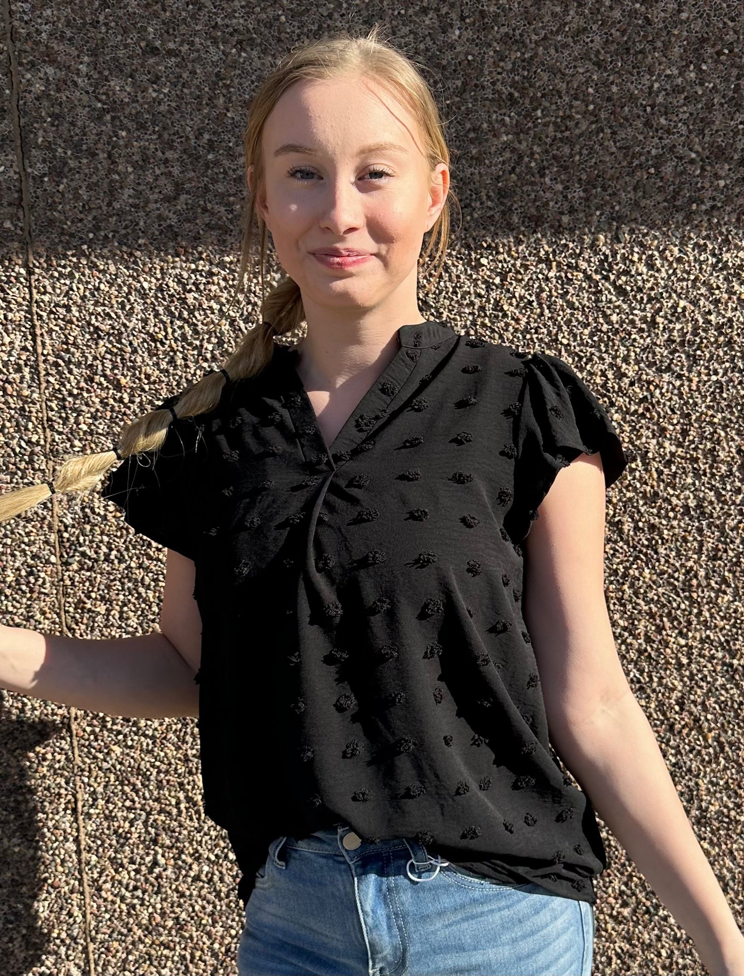 Black Fringe Blouse