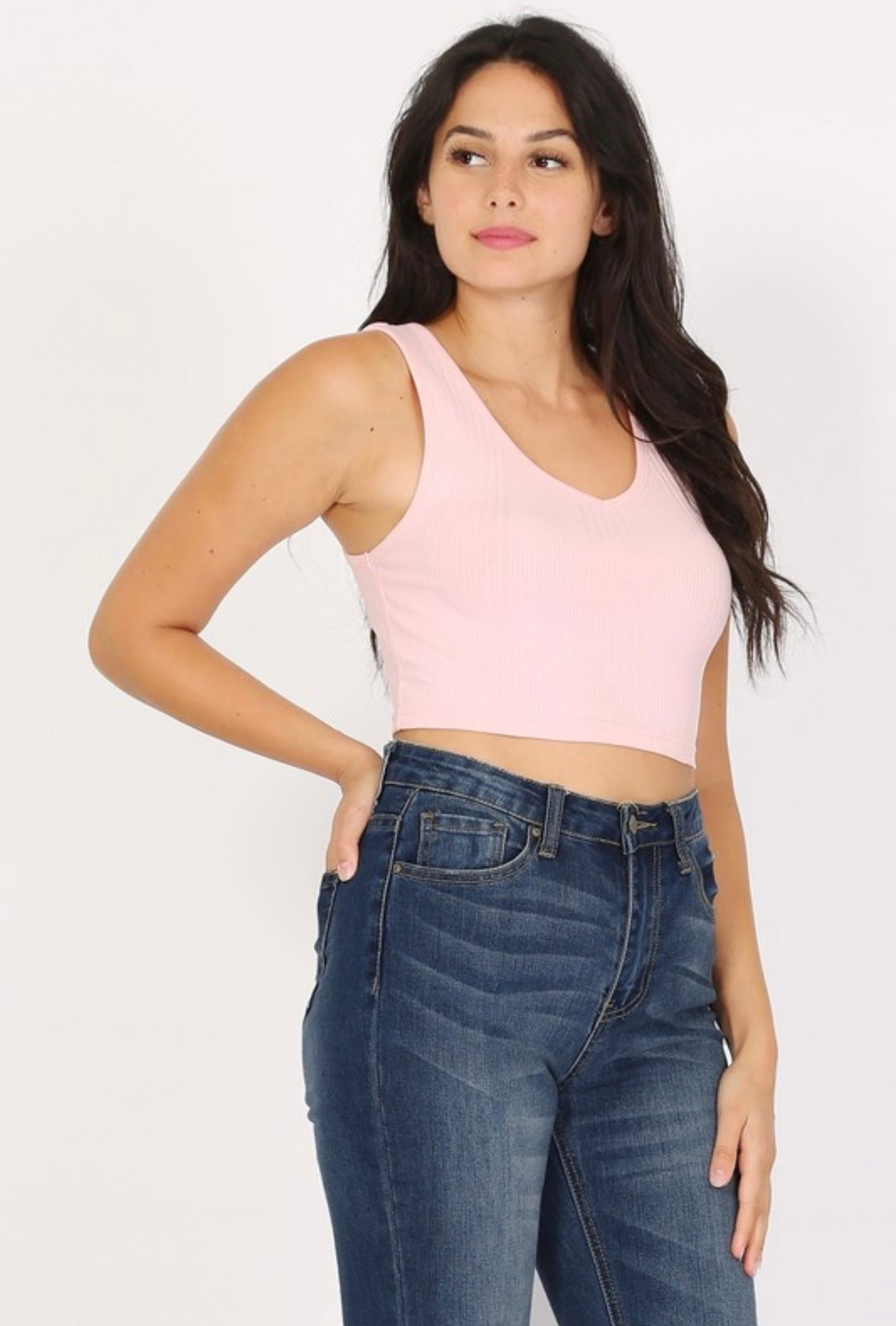 Pink Rib Crop