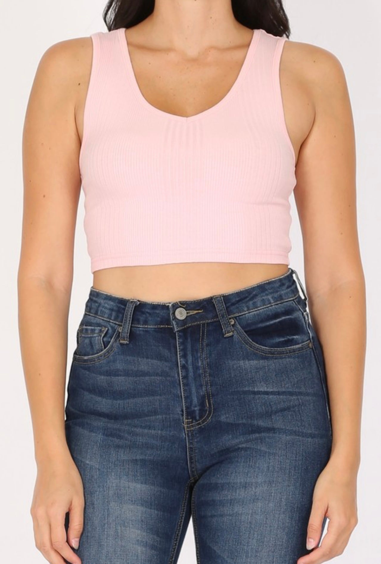Pink Rib Crop