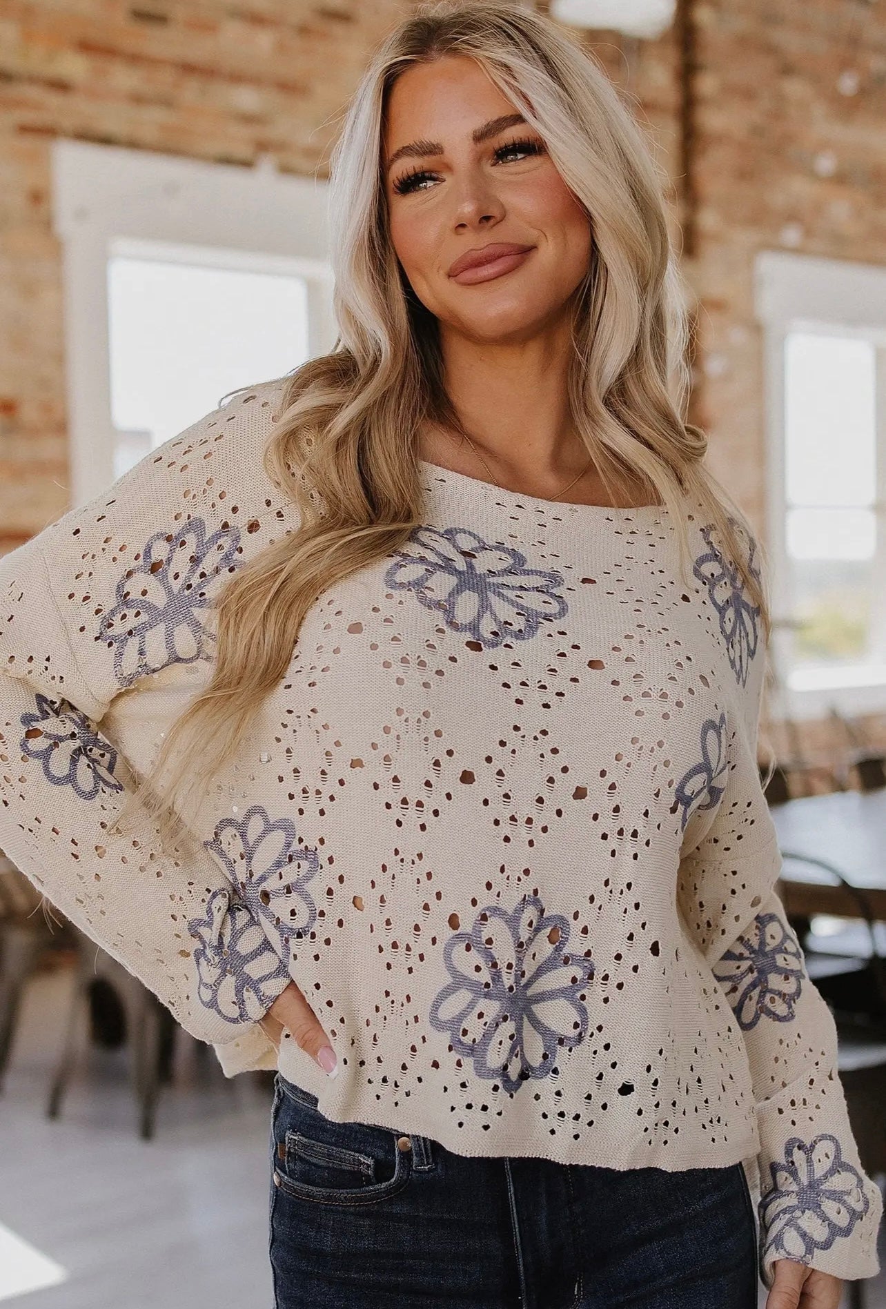 Barbara Hollow Knit Sweater