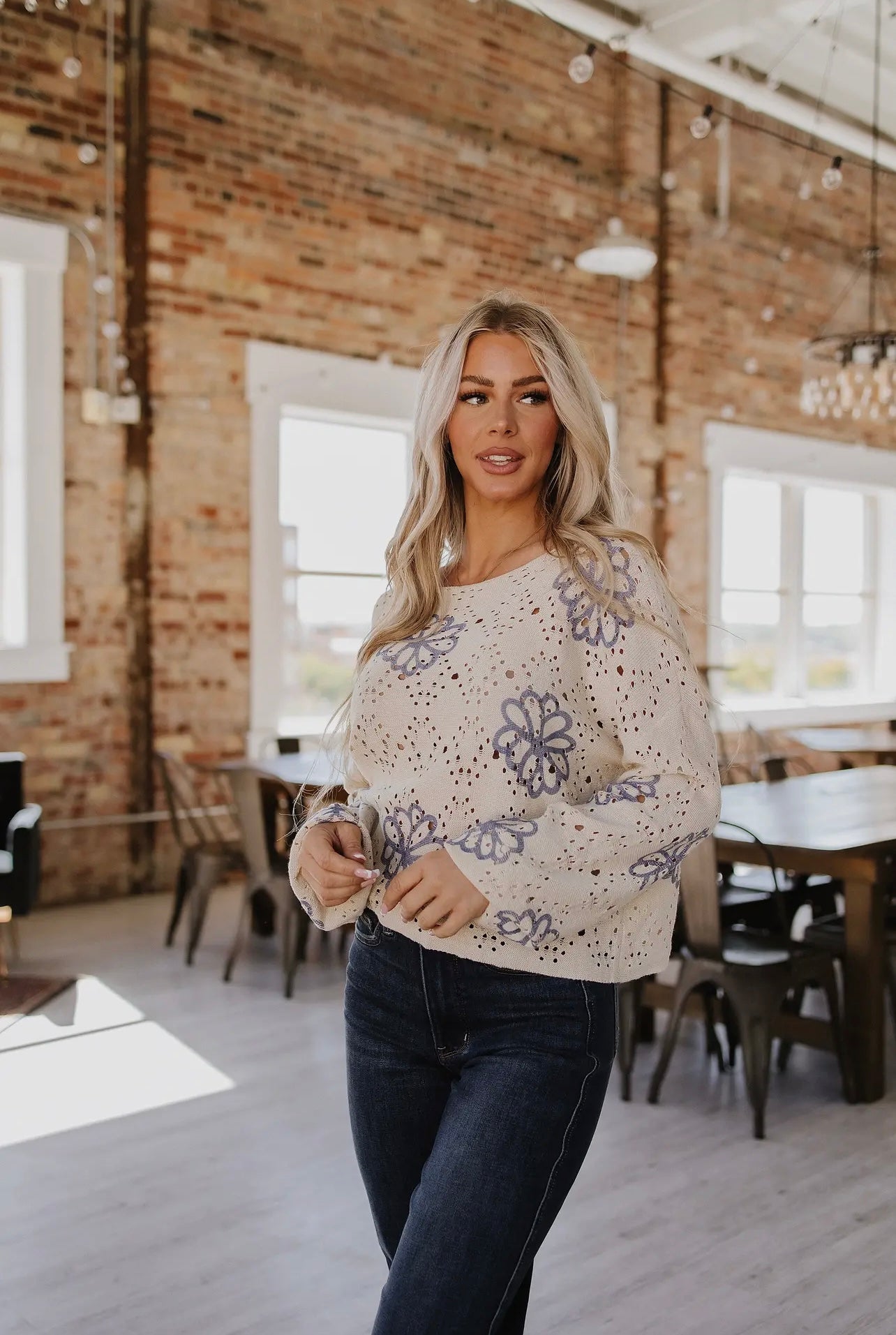 Barbara Hollow Knit Sweater
