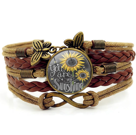 Sunflower Leather Bracelet