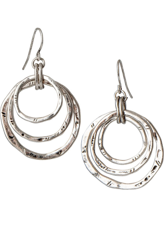 Antique Silver Circle Earrings