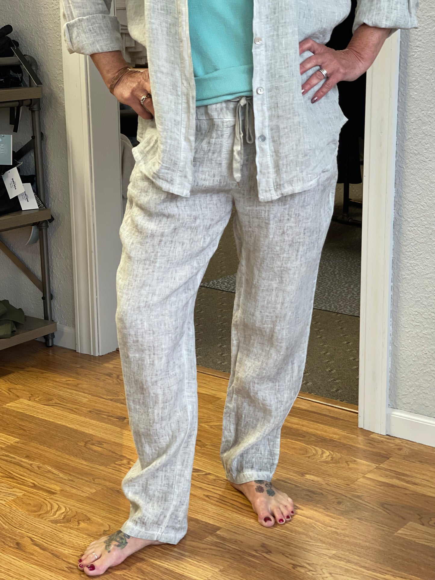 Gray Linen Pant