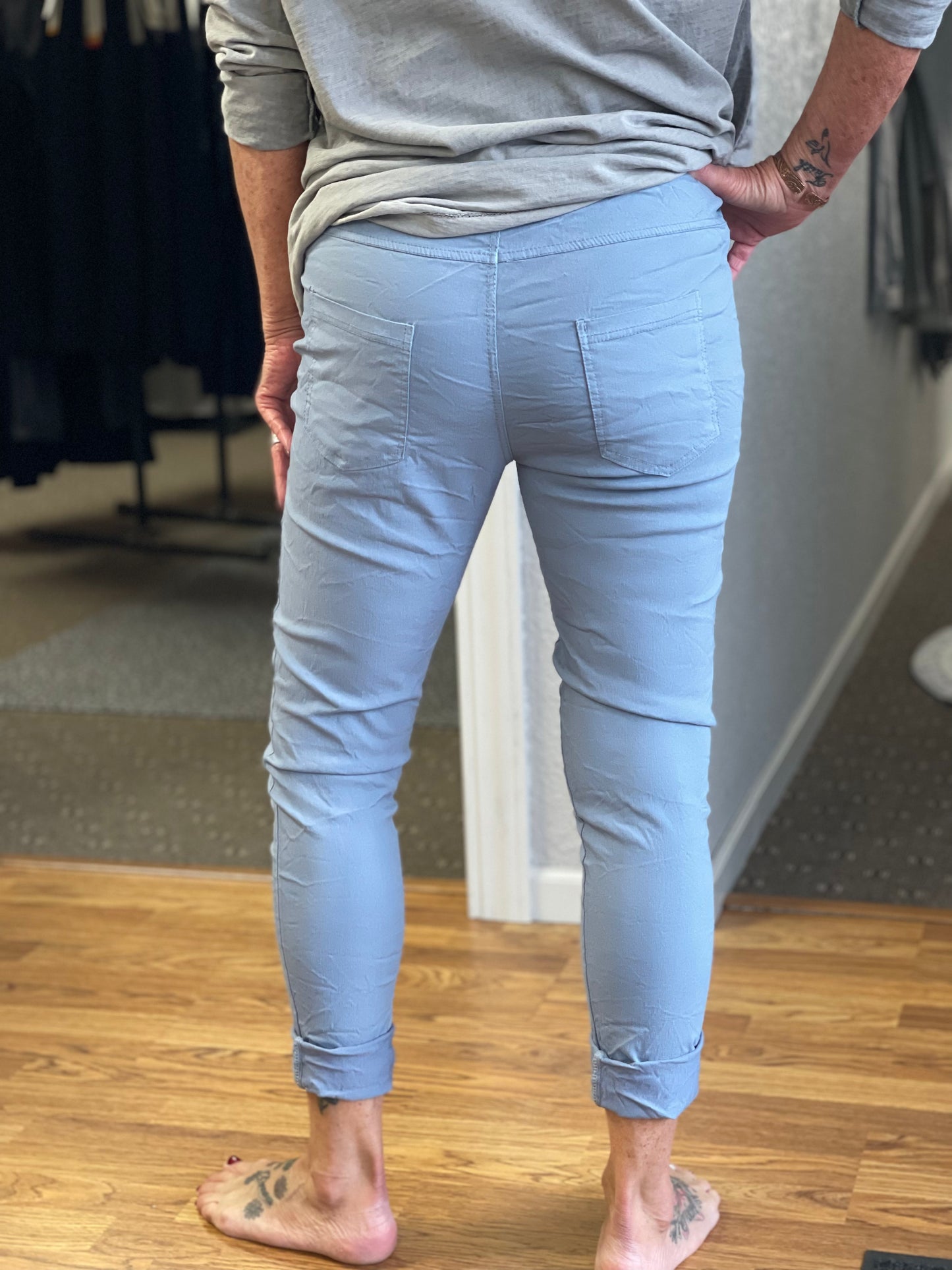 Blue Stretch Pants