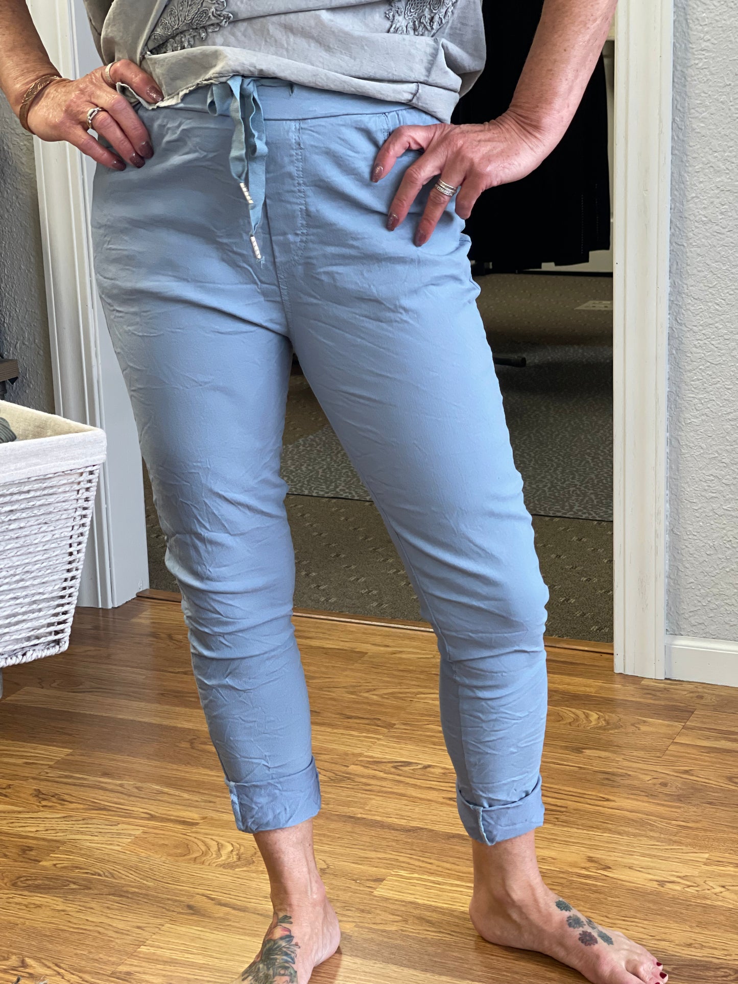 Blue Stretch Pants