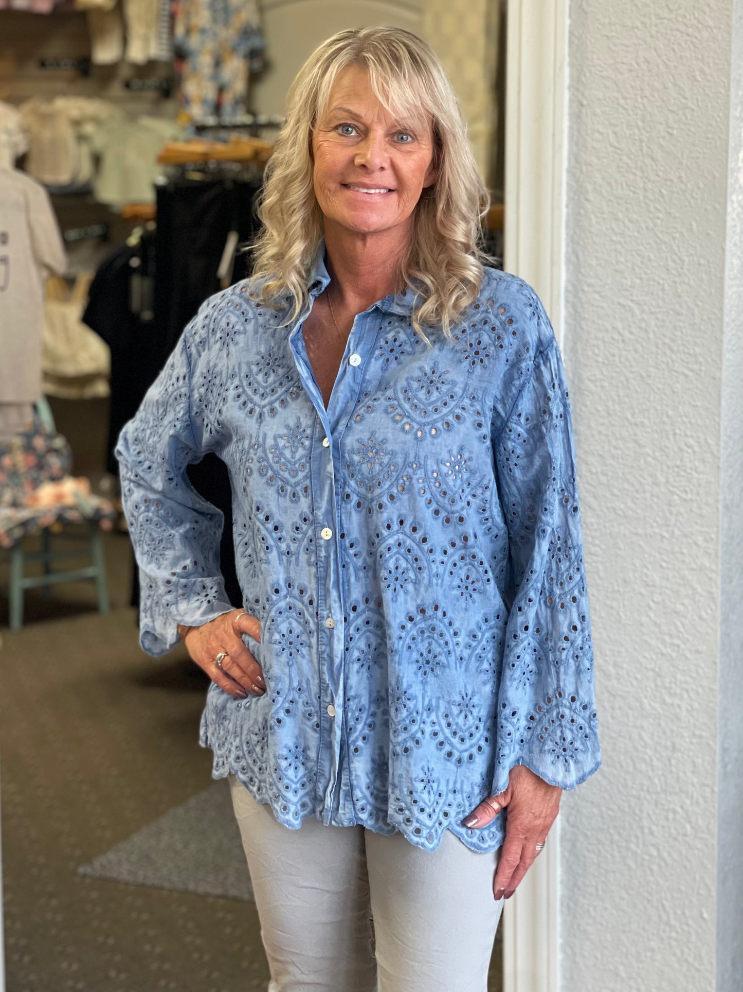 Cotton Eyelet Top
