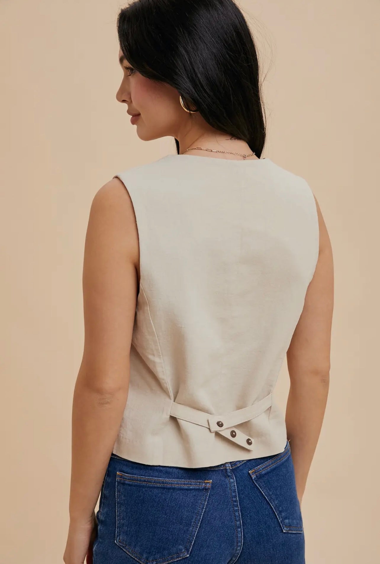 Cotton Linen Blend Vest