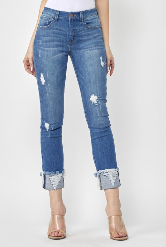 Risen Frayed Cuff Jeans