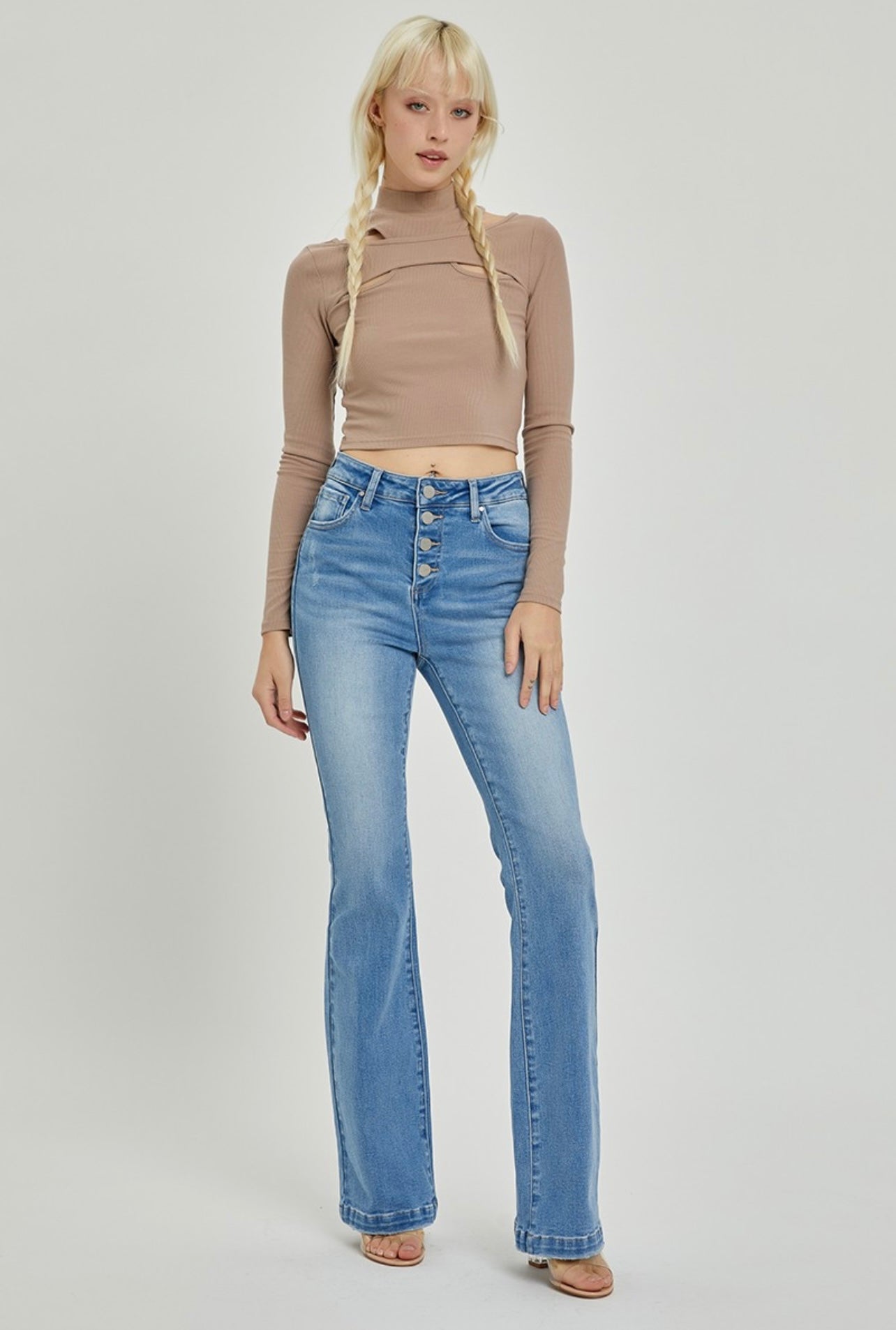 Risen Button Down Bootcut Jeans