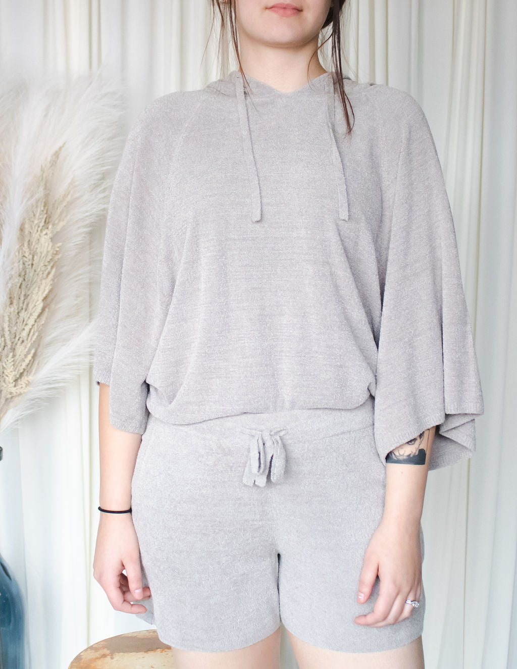 Barefoot Dreams Pewter Bell Sleeve Hoodie