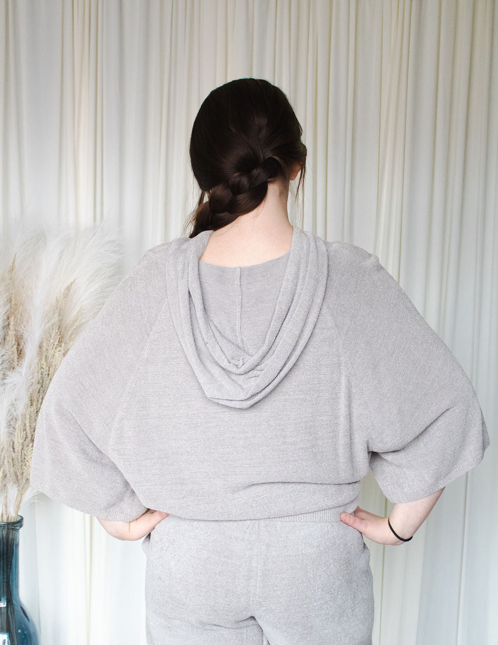 Barefoot Dreams Pewter Bell Sleeve Hoodie