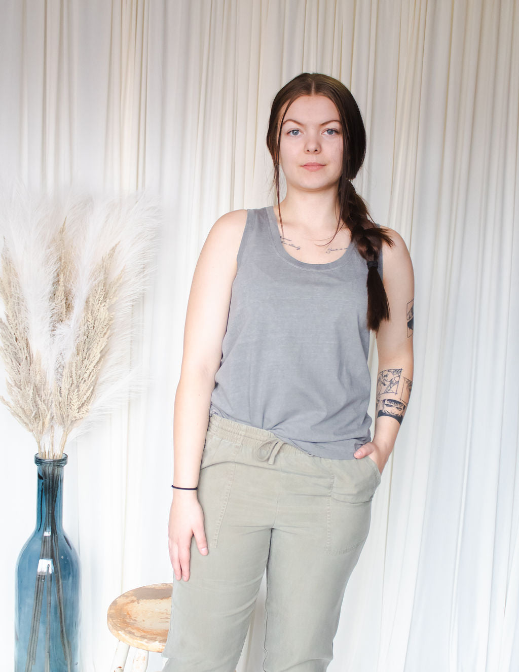 Barefoot Dreams Faded Charcoal Tank