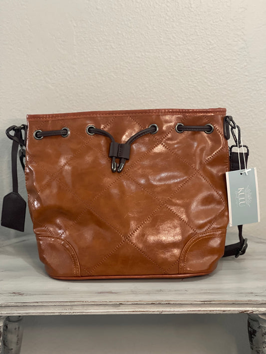 Leather Purse with Dark Straps