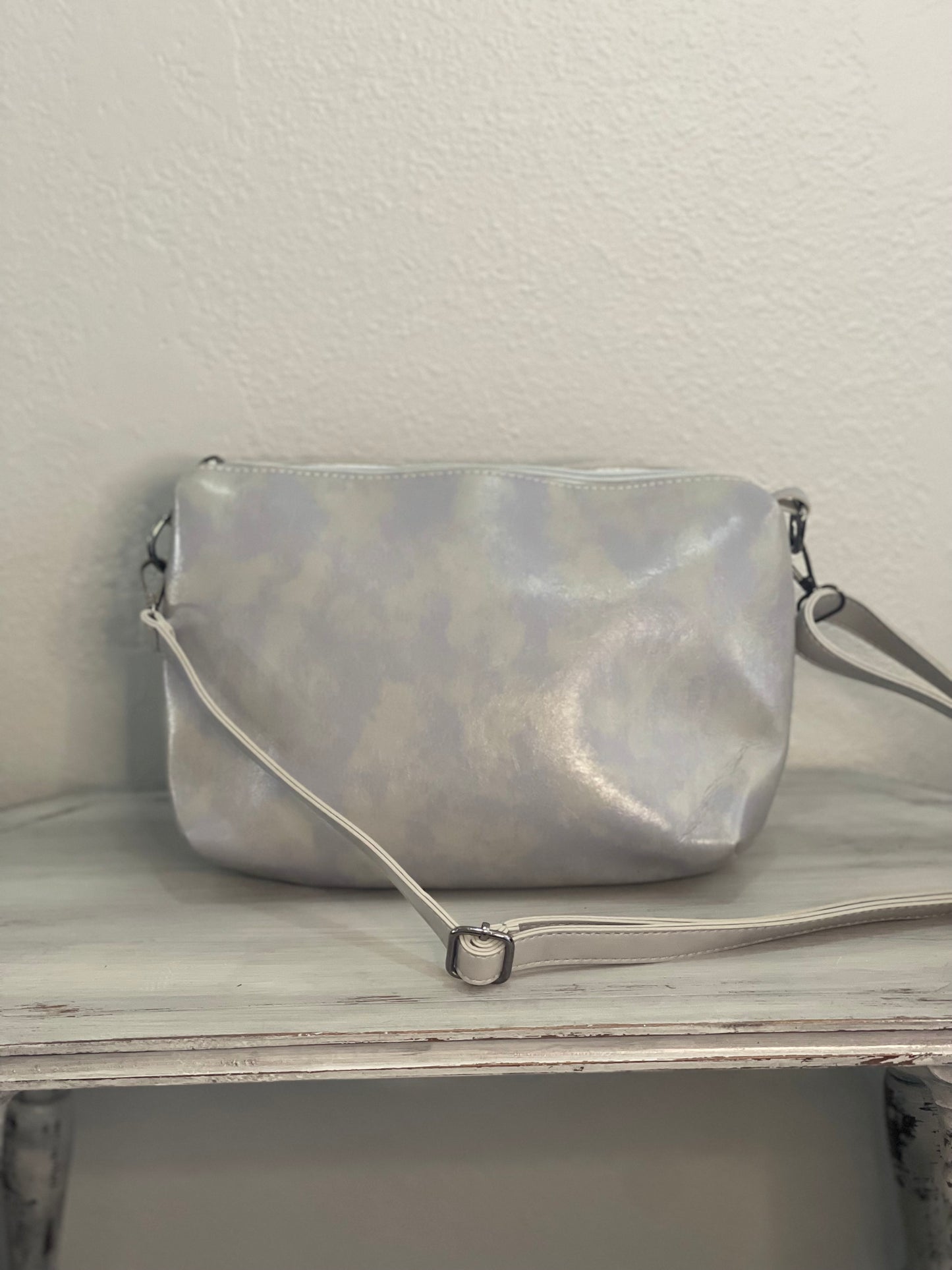 Gray Leather Purse