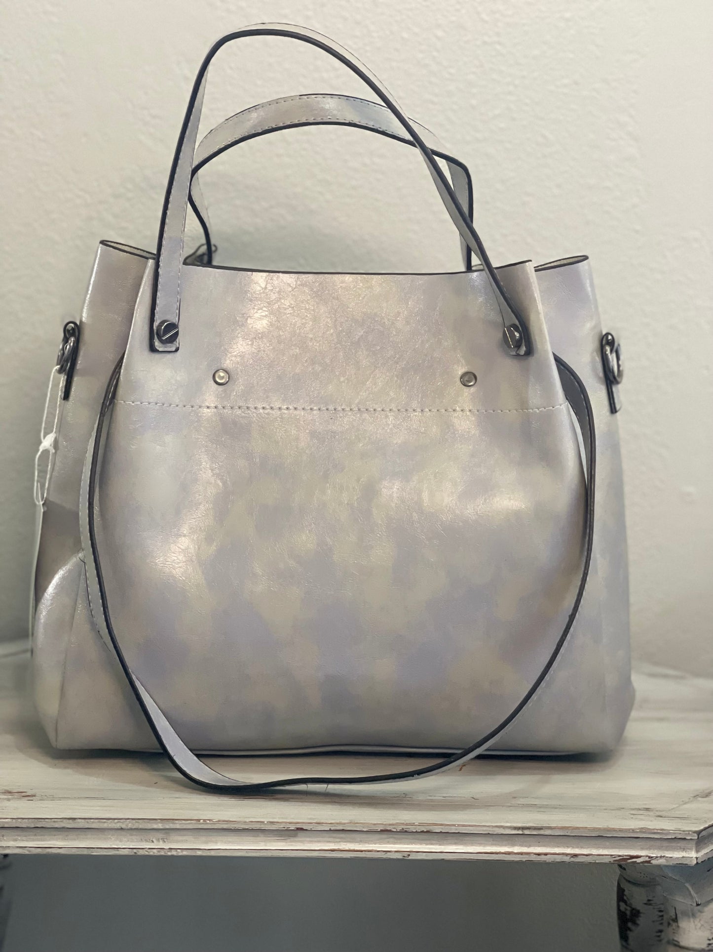 Gray Leather Purse