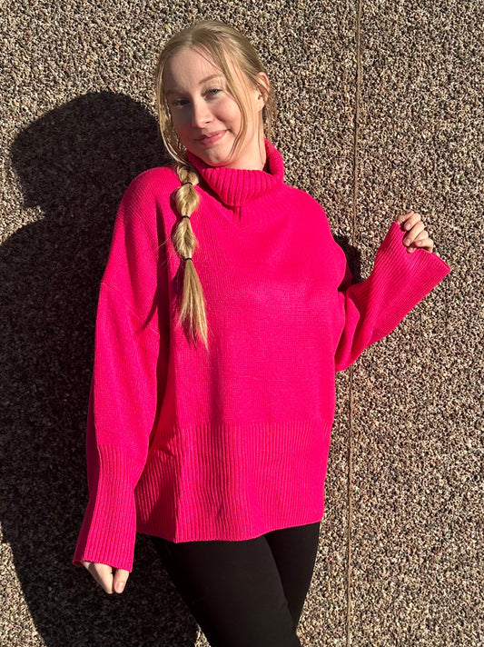 Hot Pink Knit Sweater