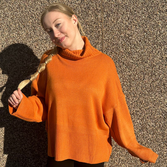 Pumpkin Orange Knit Sweater