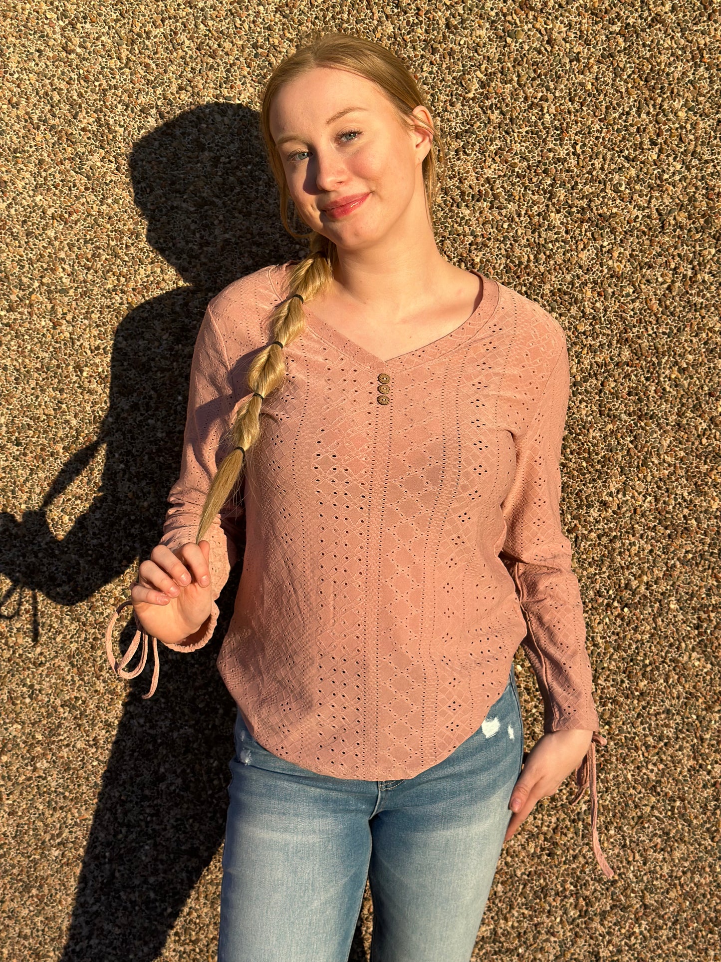 Mauve Blouse with Buttons