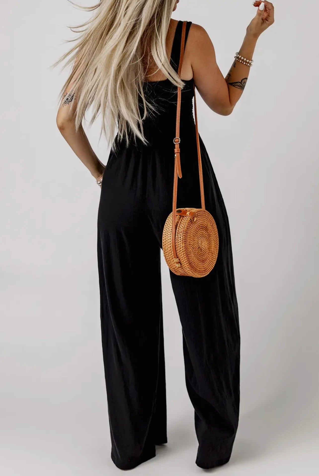 Smocked Tank Wide Leg Jumpsuit