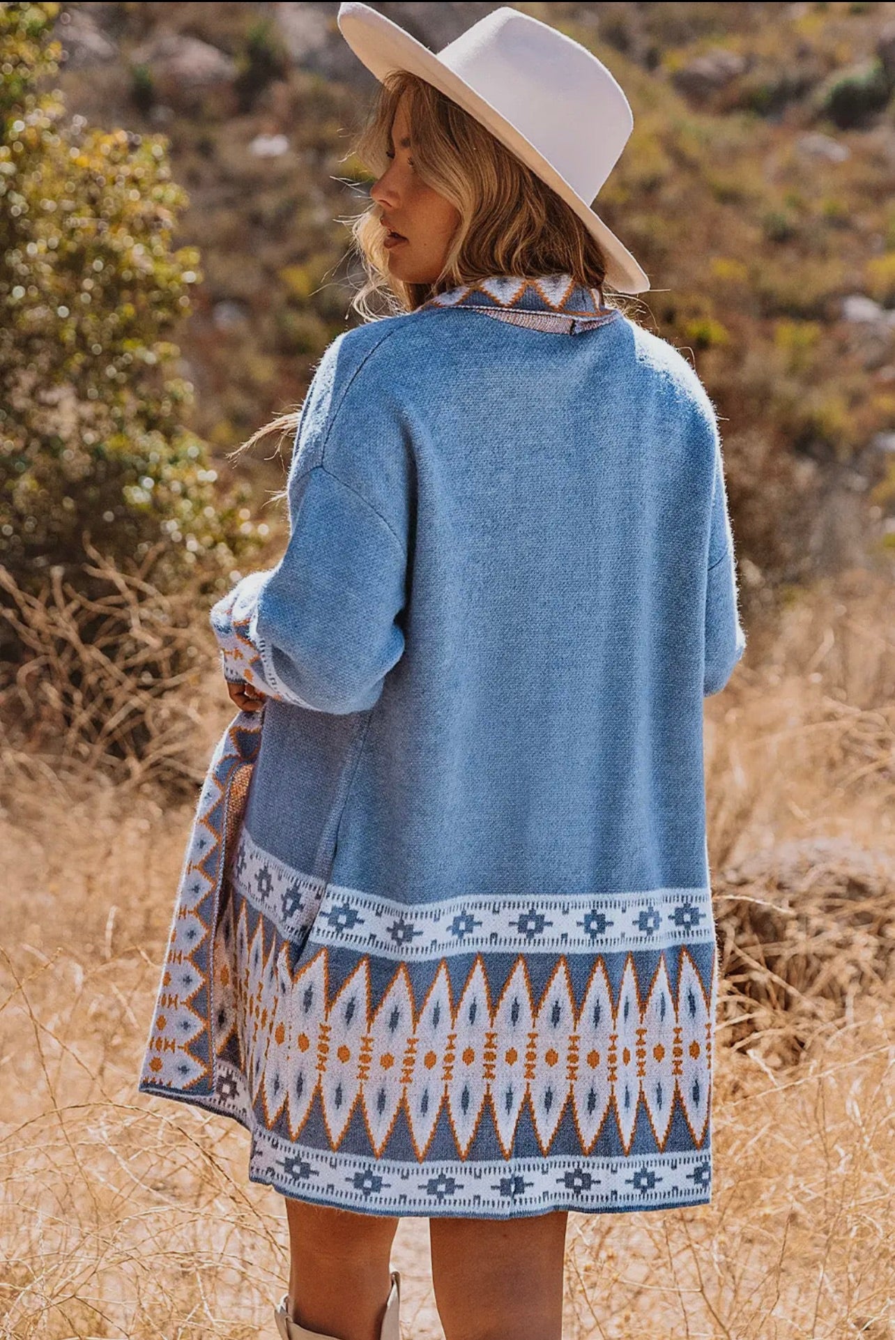 Aztec Print Knit Cardigan