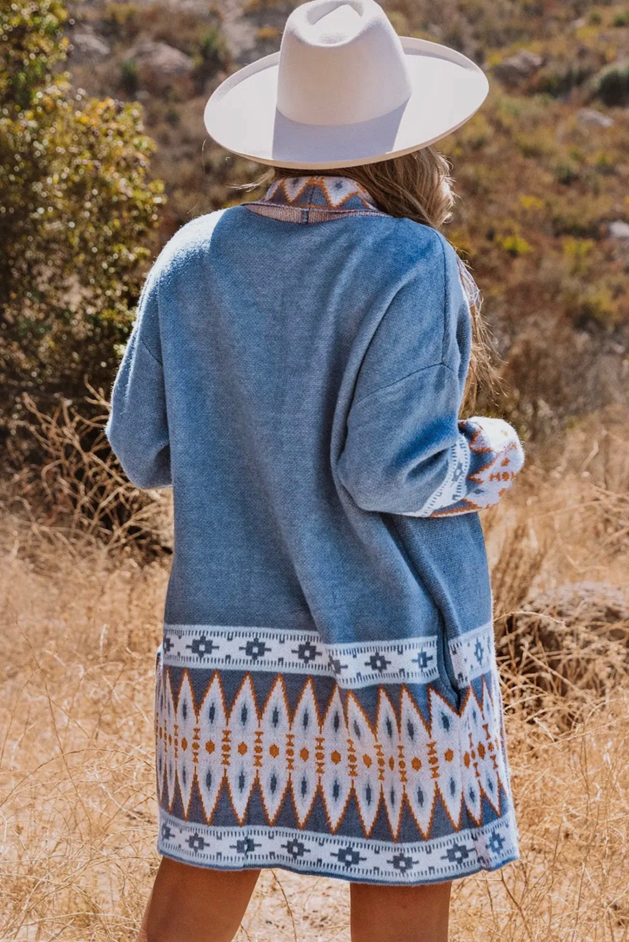 Aztec Print Knit Cardigan