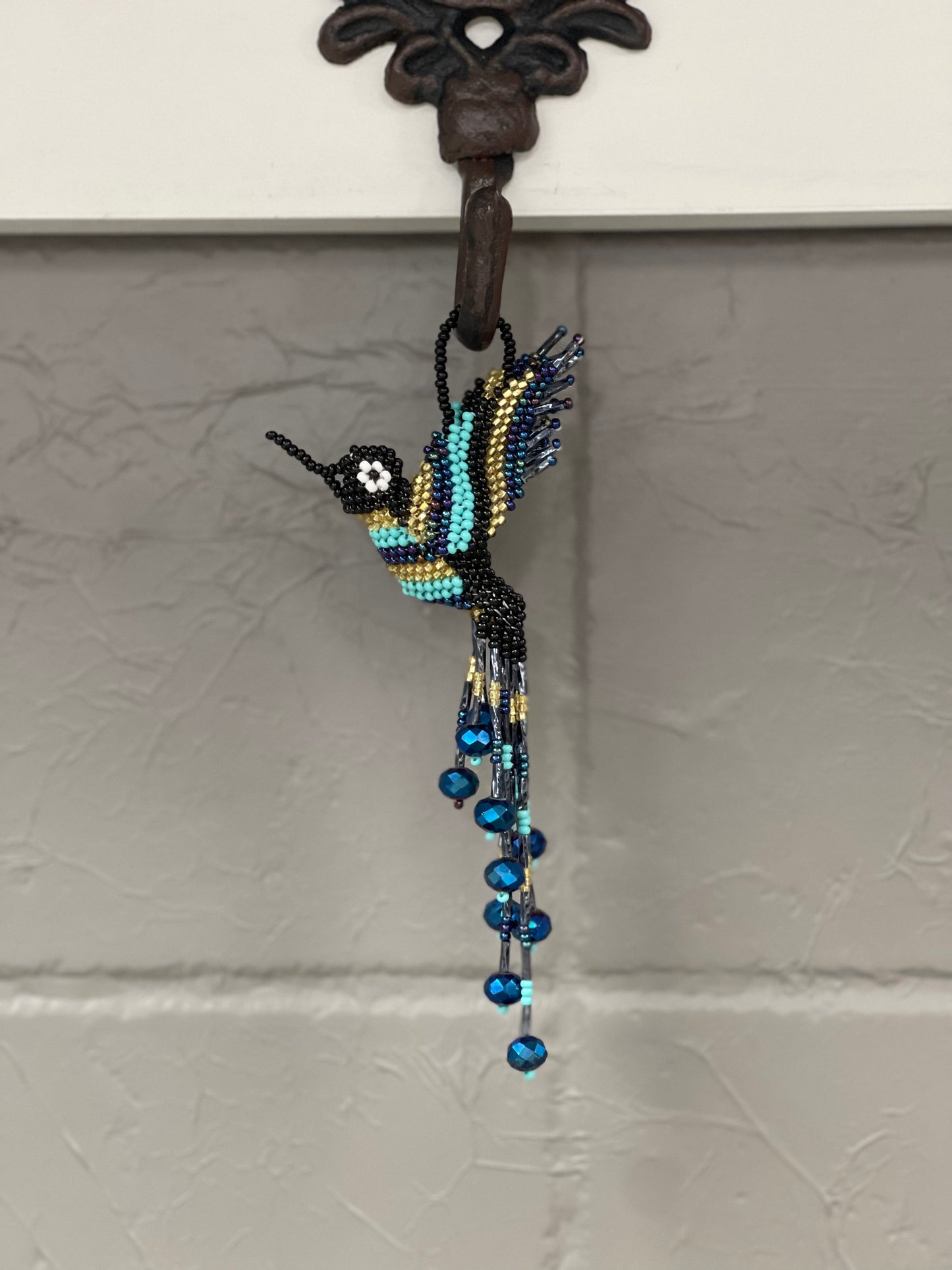 Hummingbird Glass Beaded Ornament