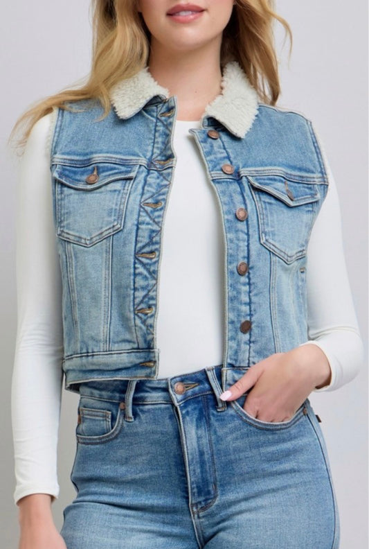 Judy Blue Shearling Lined Vest