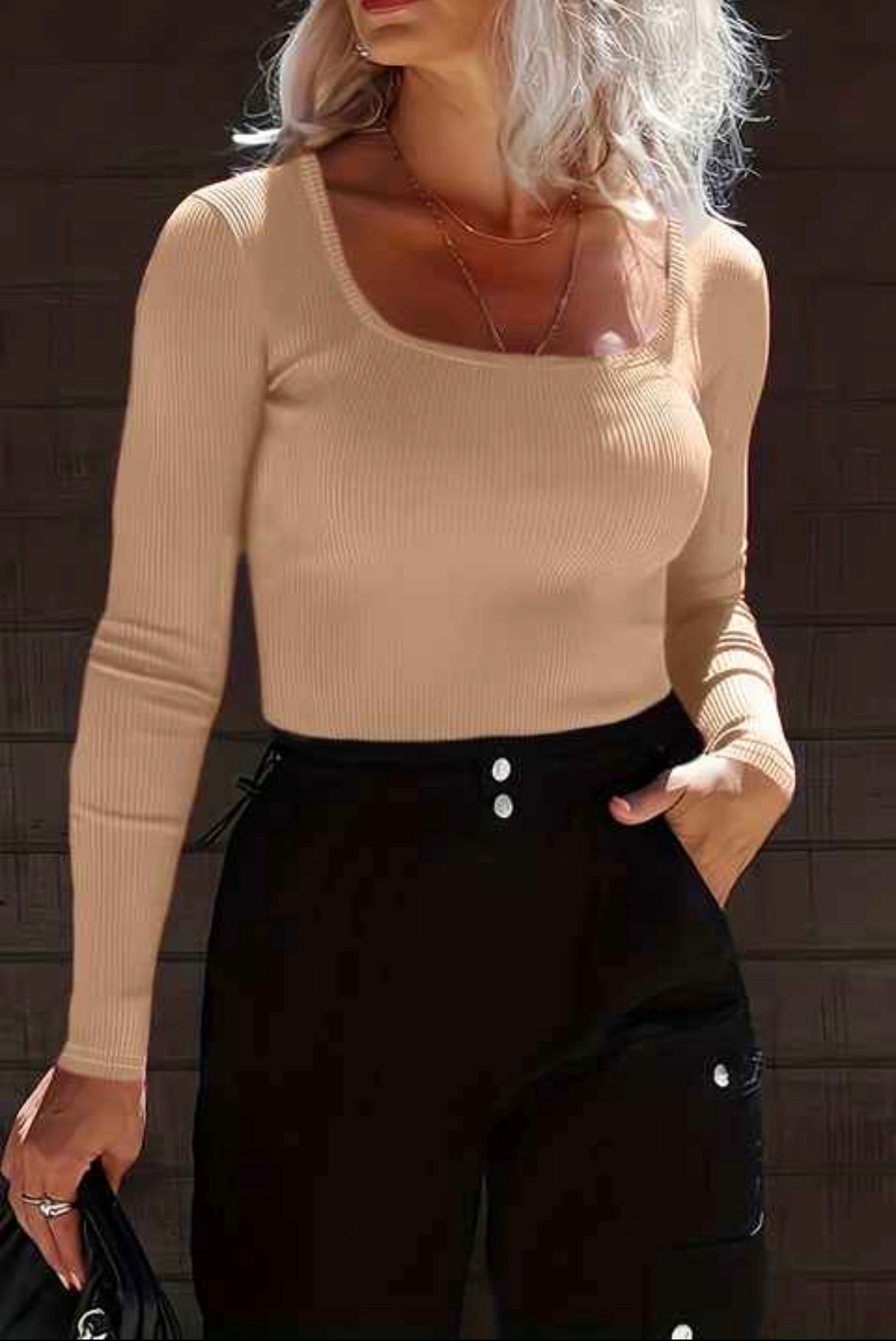 Apricot Long Sleeve Top