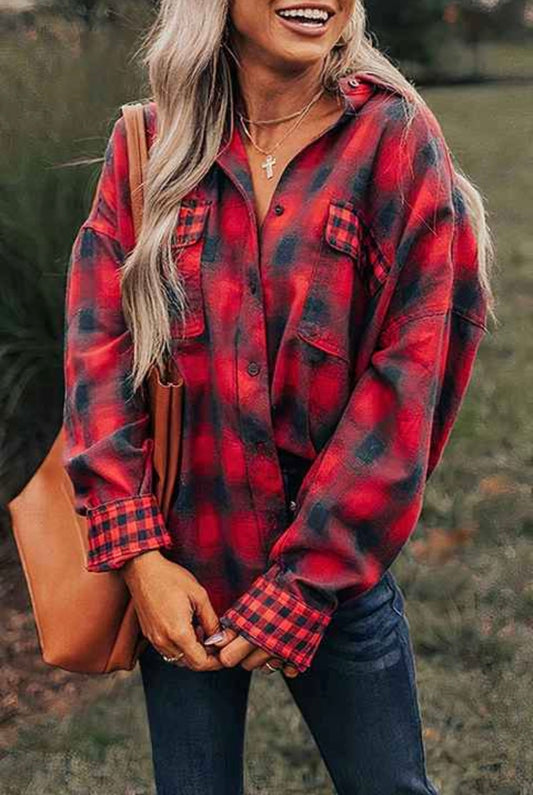 Red Plaid Blouse