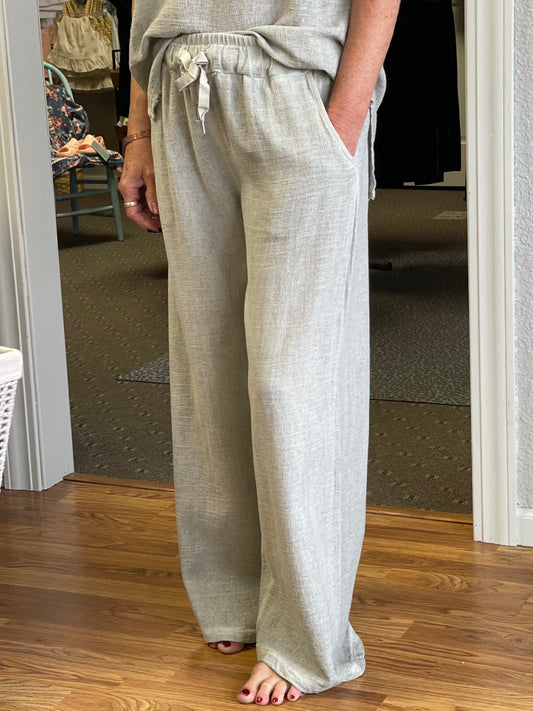 Silver Gauze Pants