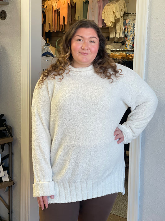 Fuzzy Cream Knit Sweater