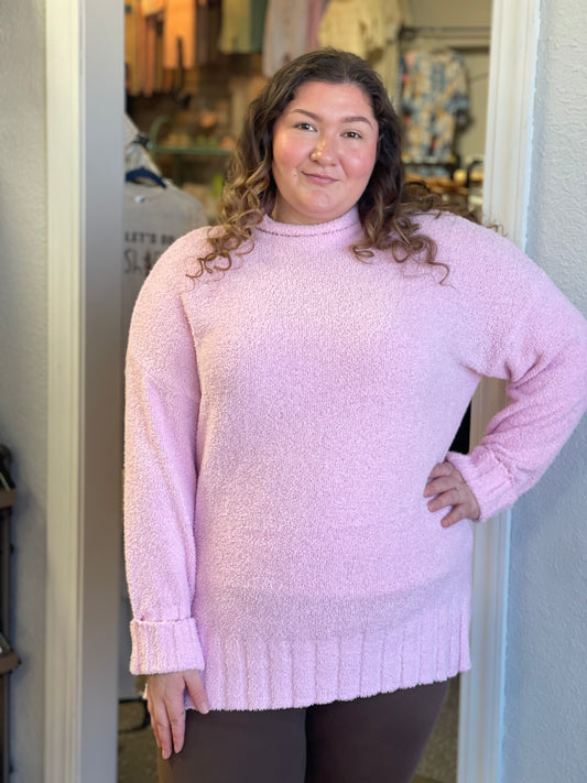 Fuzzy Pink Knit Sweater