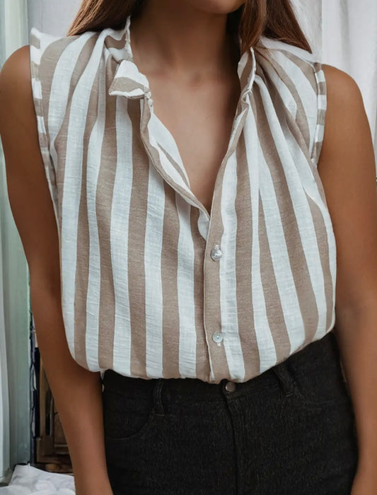 Izzie Button Down Sleeveless Shirt