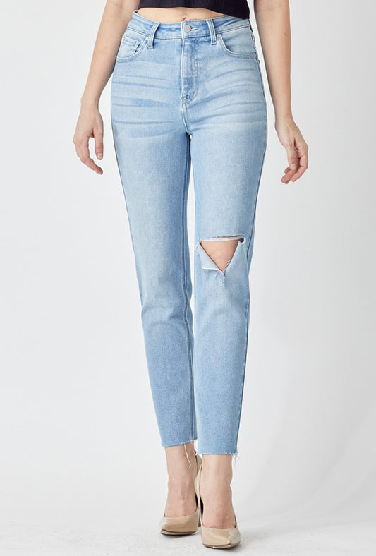 Risen Light Wash Tapered Leg Jean