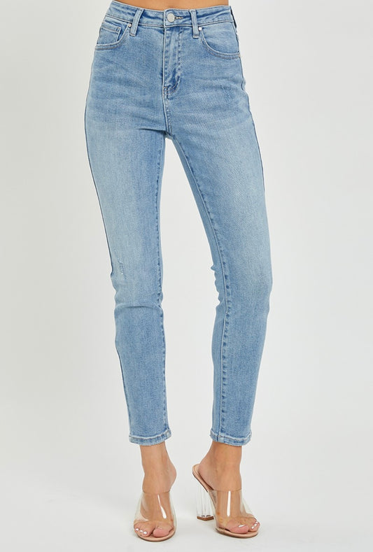 Risen Light Wash Skinny Jeans