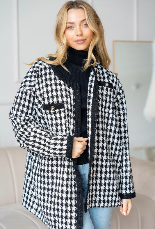 Houndstooth Woven Jacket