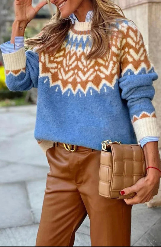 Blue & Copper Holiday Sweater