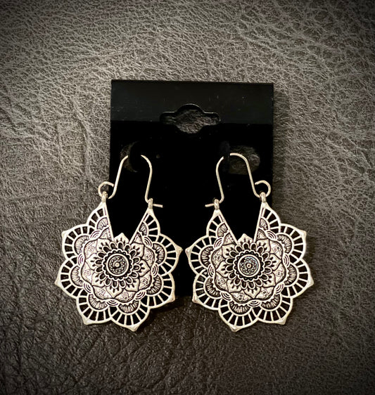 Silver Medallion Earrings