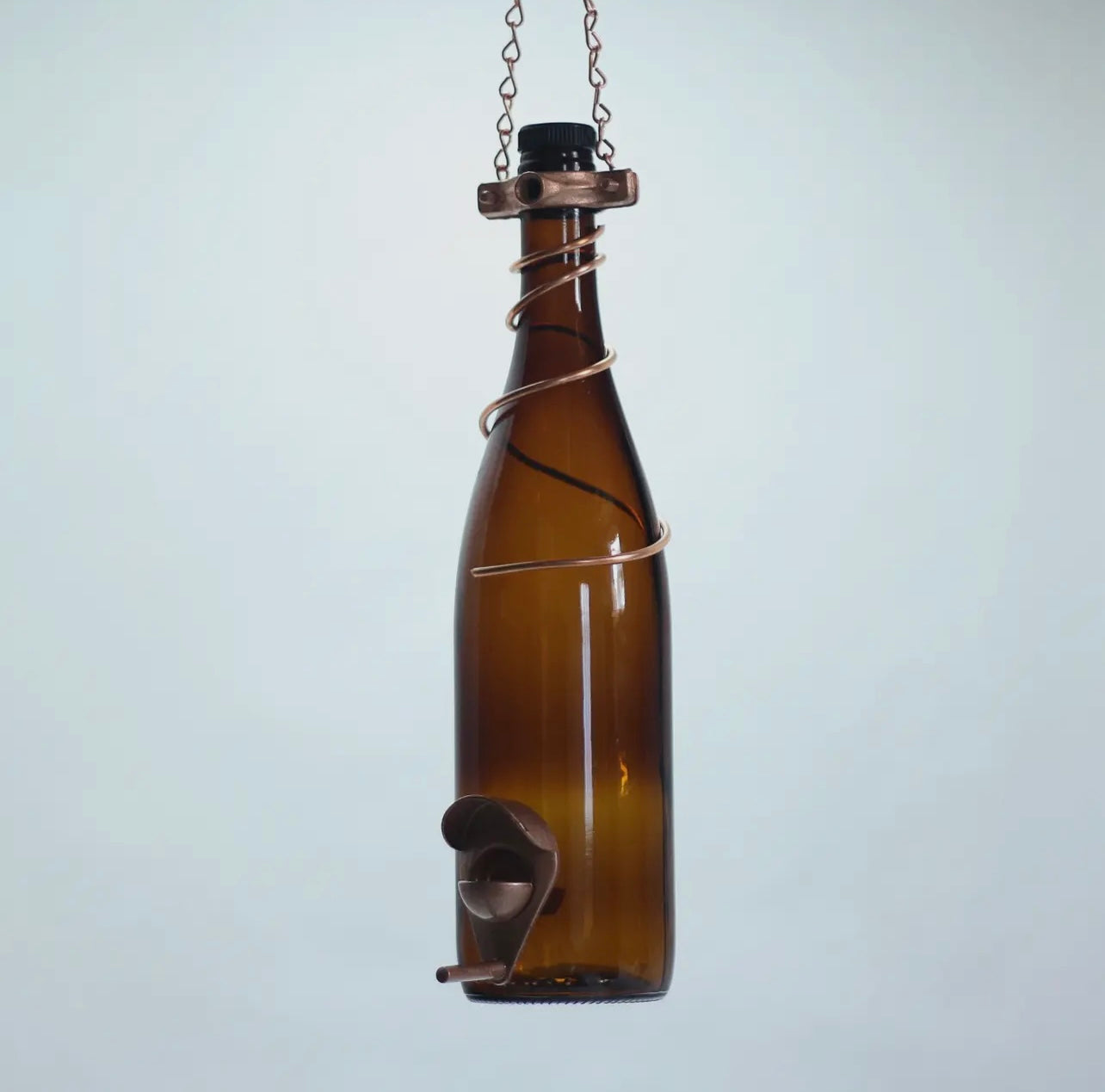 Glass Bottle Bird Feeder