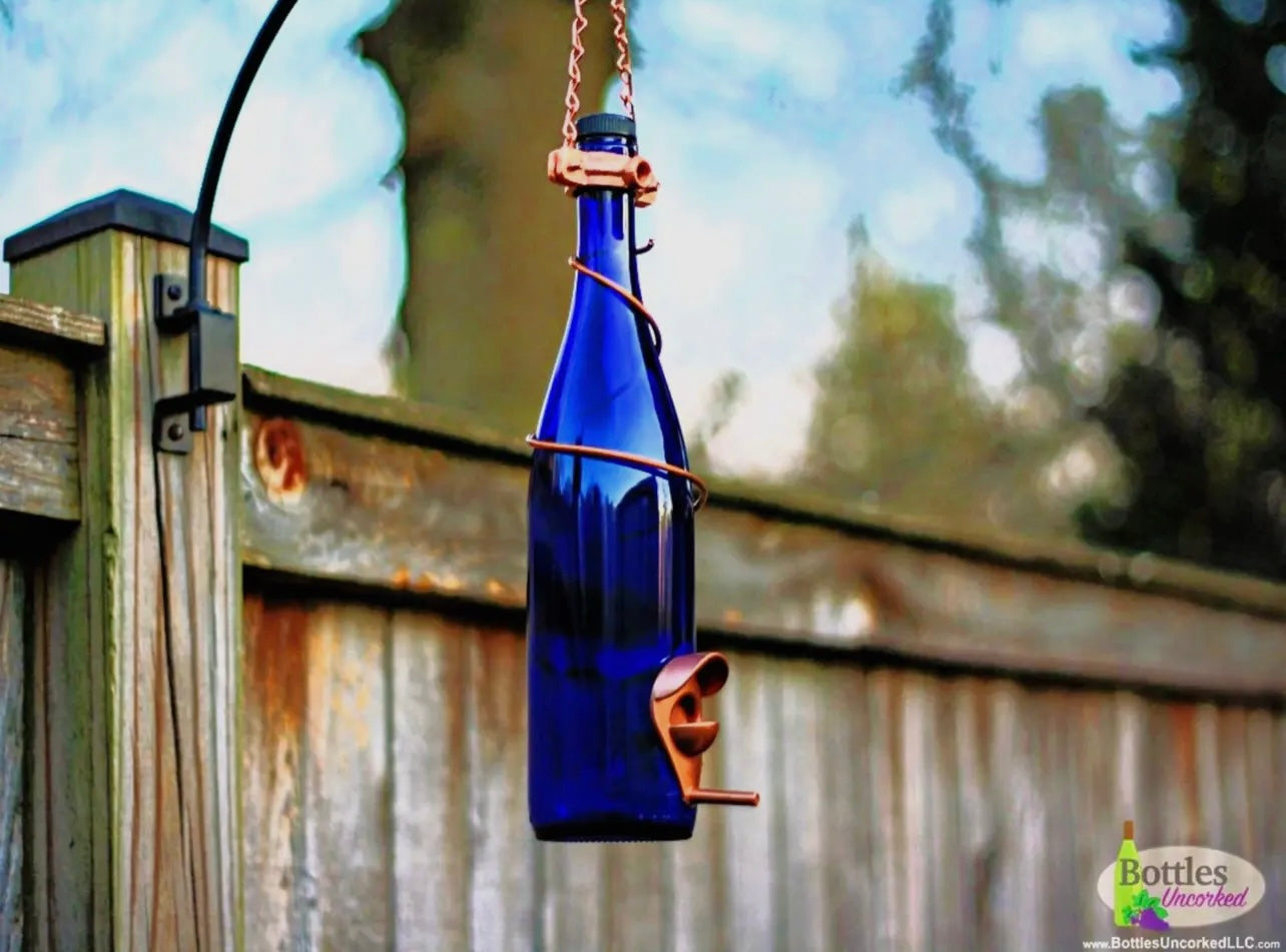 Glass Bottle Bird Feeder