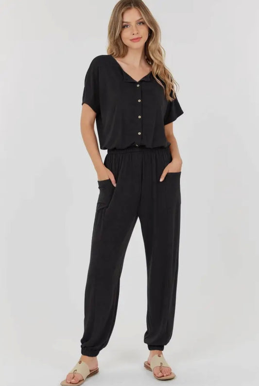 Black Sleeveless Jumpsuit